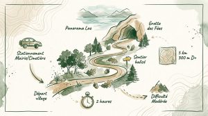 Randonnée à la grotte des fées : panorama sur le lac
