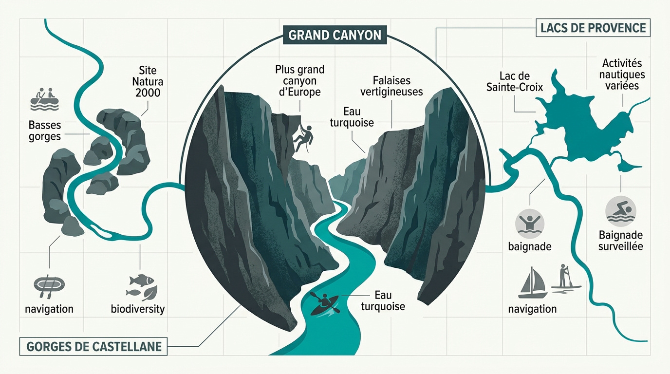 Carte des gorges du Verdon : secteurs et itinéraires 2026