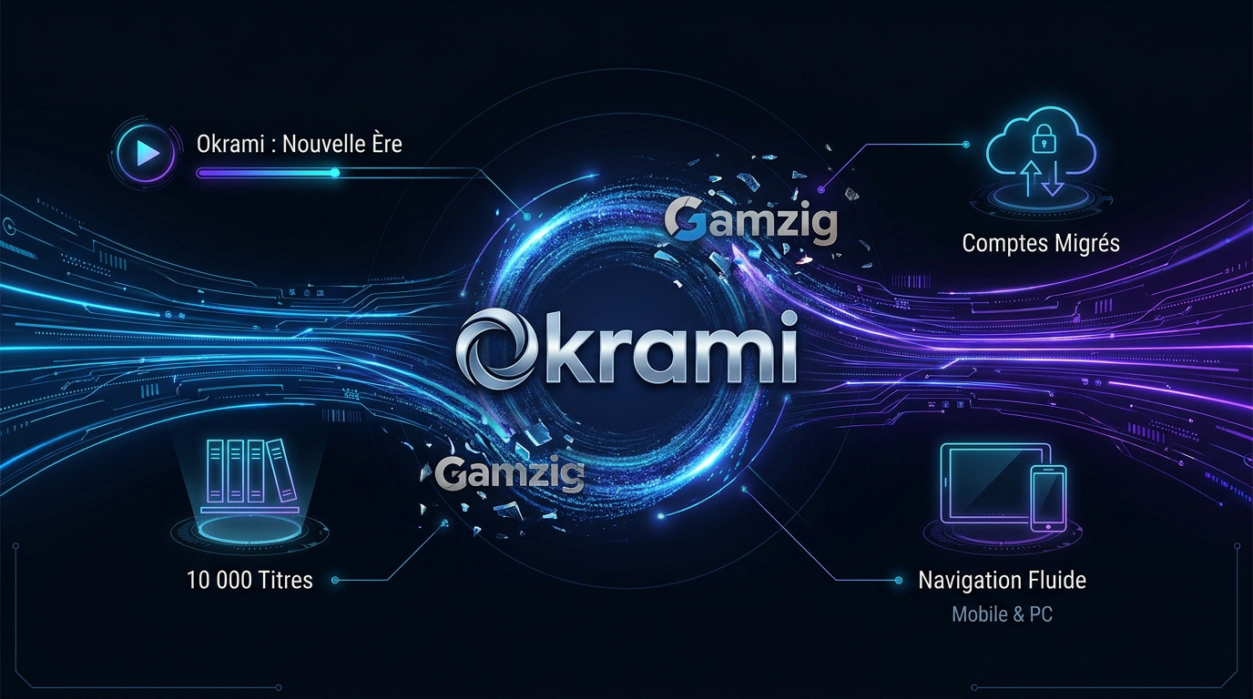 Interface moderne de la plateforme de streaming Okrami