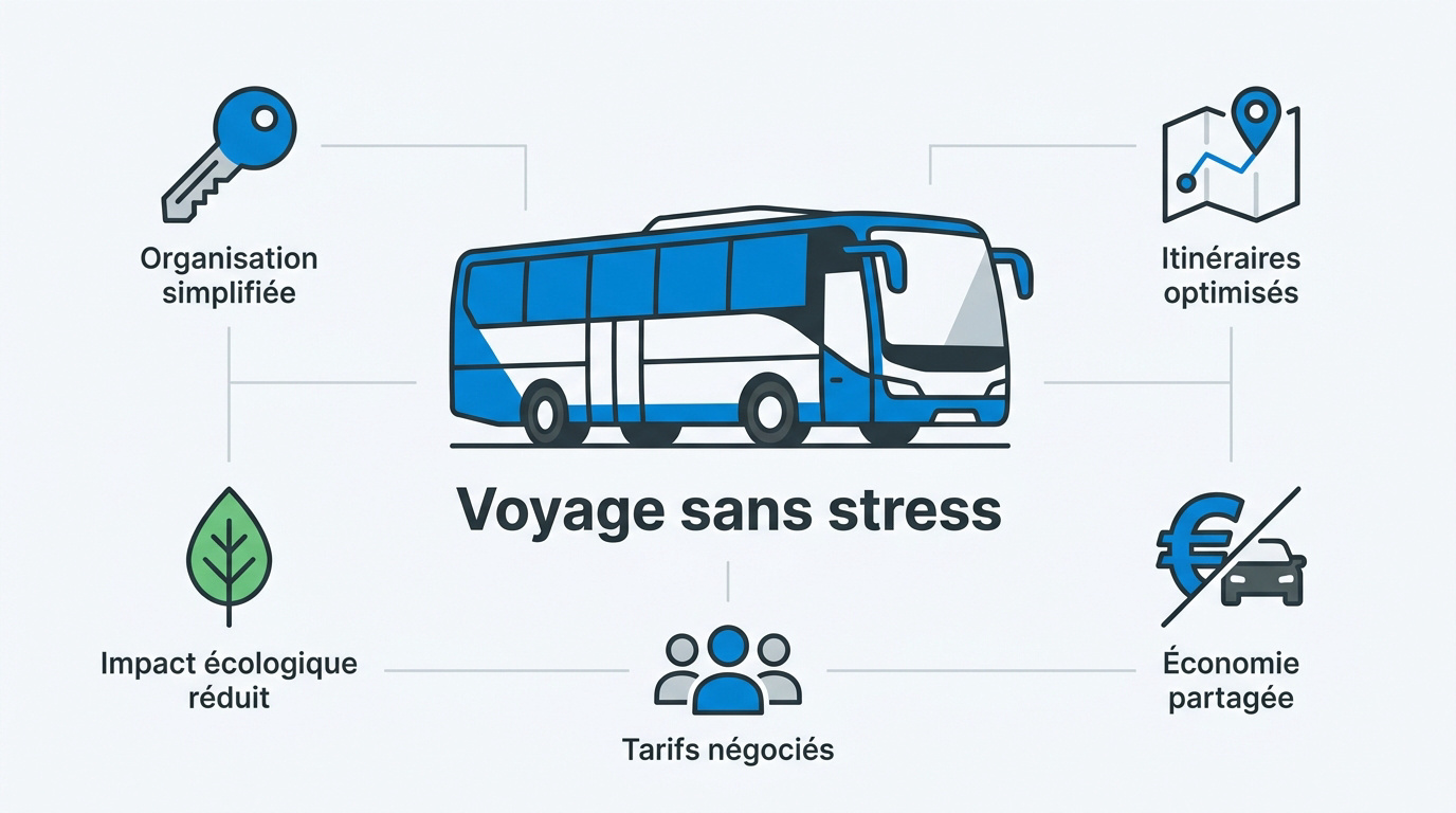Voyageurs profitant du confort d'un autocar moderne