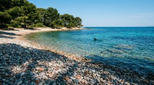 Plage de la Verne à La Seyne : escale entre galets et pins