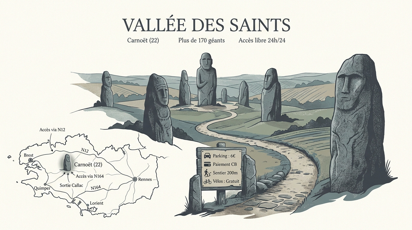 Localiser la vallee saints bretagne au cœur du granit