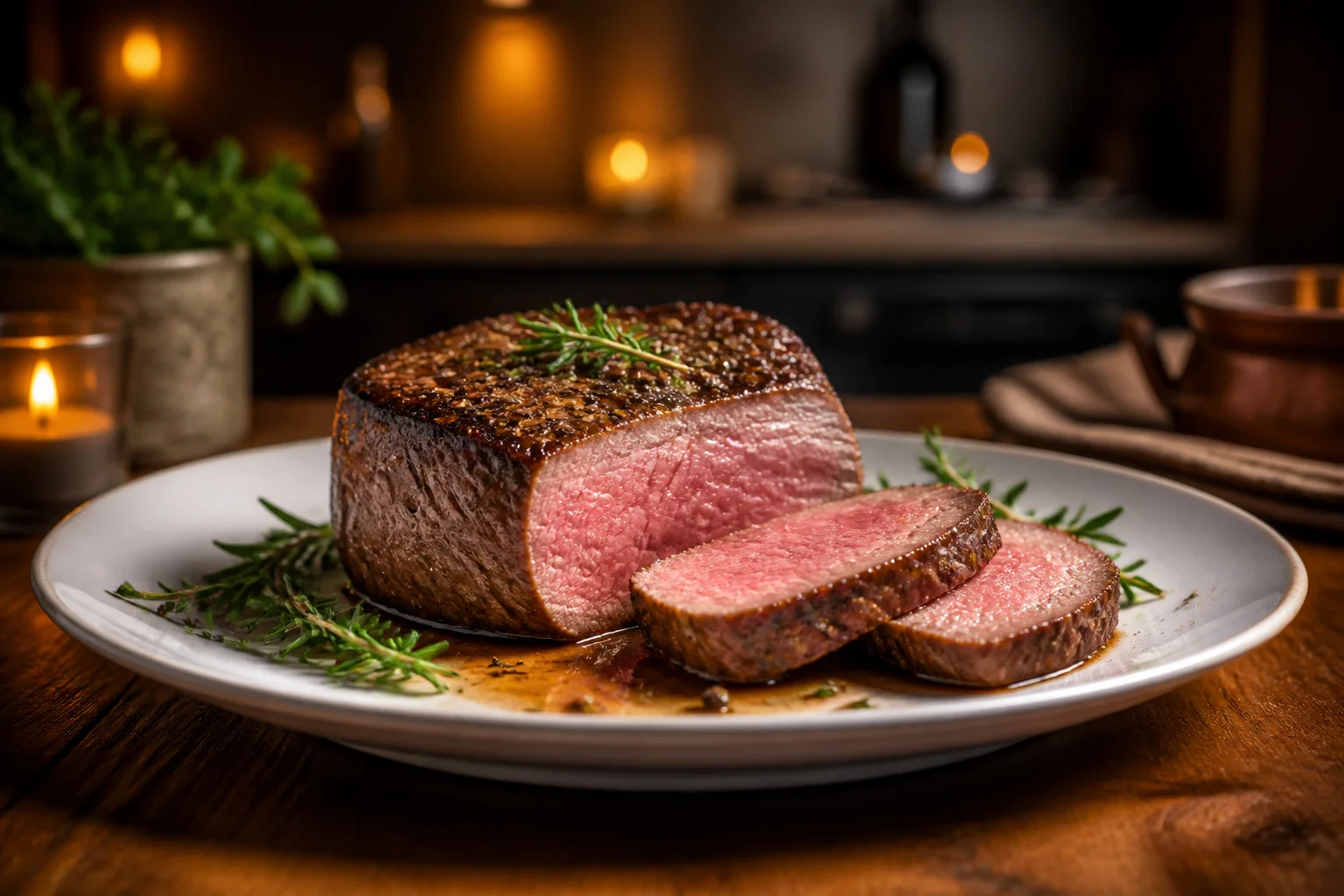 Filet mignon parfaitement cuit