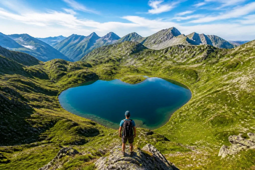 Le lac du montagnon en forme de coeur