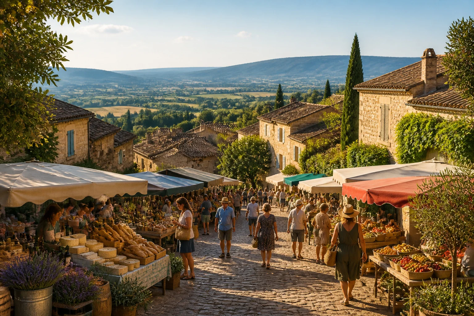Marche provencal a vaucluse lumiere doree