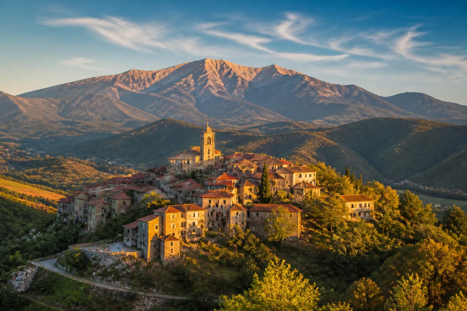 Eus village perche dans les pyrenees