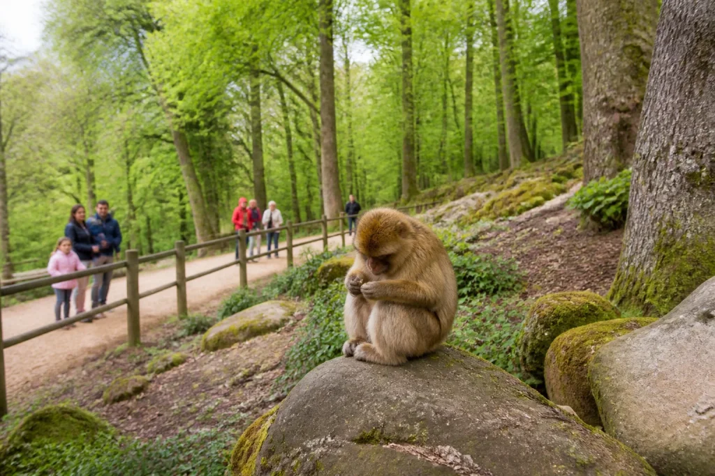 Macaque au repos a la montagne des singes