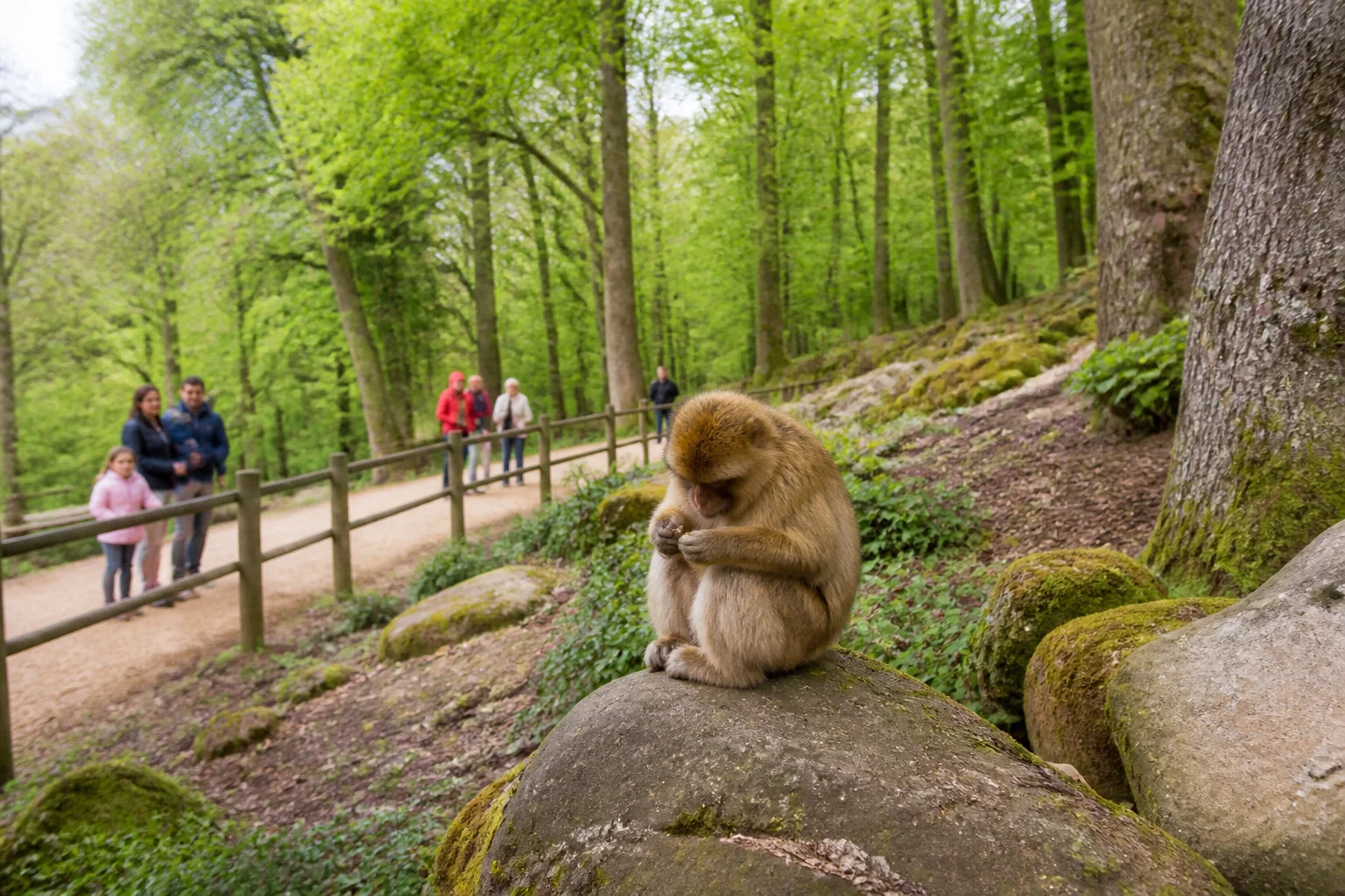 Macaque au repos a la montagne des singes