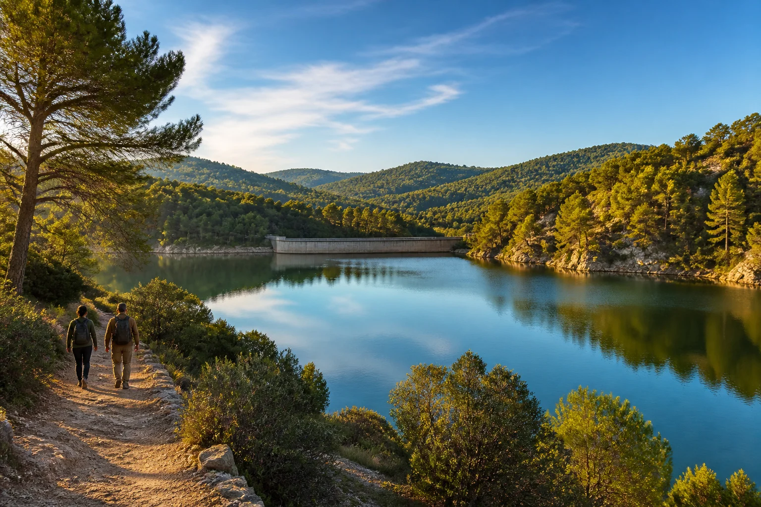 Lac de carces au coucher du soleil