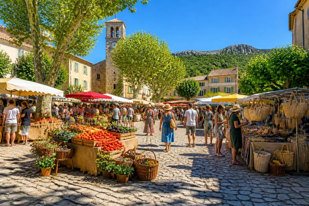 Marche provencal anime sous le soleil
