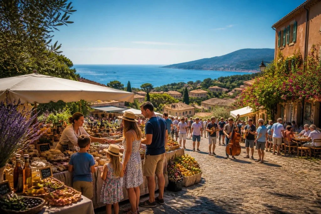 Marche provencal et mer mediterranee