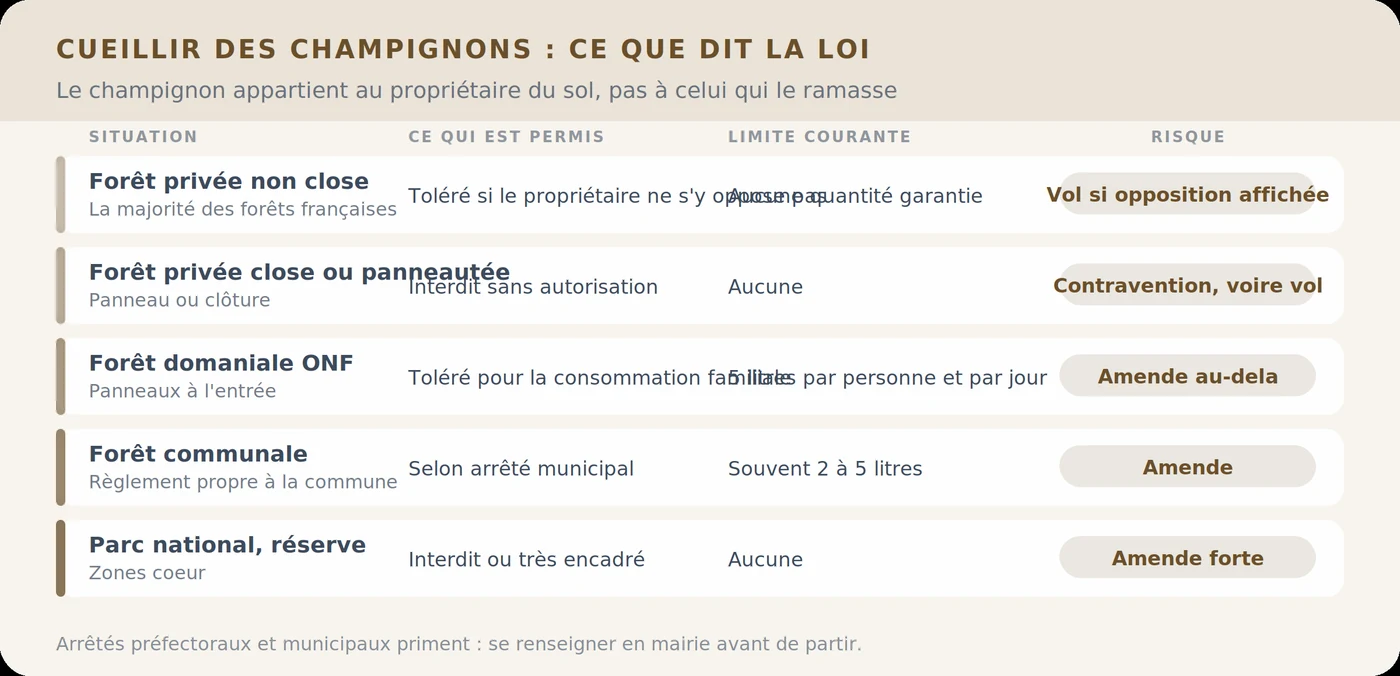 Cueillir des champignons : ce que dit la loi